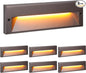 LEONLITE 10.6 Inch 5CCT LED Low Voltage Step Lights, 12–24V AC/DC 6W Surface Mount Ultra-Slim Landscape Stair Lights, IP65 Aluminum Outdoor Lighting for Decks, Hardscapes, Oil Rubbed Bronze, Pack of 6
