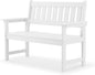 LUE BONA Outdoor Bench, 2-Person HDPS Garden Bench, Outdoor Benches Weatherproof, All-Weather Fade/Rot Resistant Patio Bench for Park, Front Porch, Backyard (White)