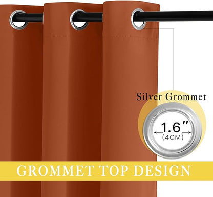 NICETOWN Door Curtain for Closet Doors 80 Inches Long 1 Panel, Blackout Doorway Curtain for Open Closet Bedroom, Room Divider Living Room for Privacy (Burnt Orange, 1 Panel, 46W x 80L)