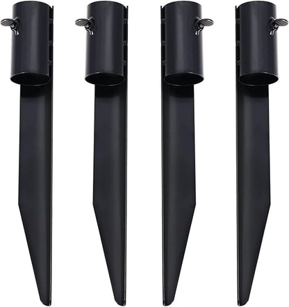 Steel Torch Stakes for Tiki Torches, Freestanding Poles and Solar Lights, 10inch Torch Stand Stakes Outdoor Light Stakes Garden Stakes for Lights (4 Pack)