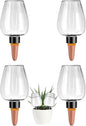 4 Pcs Plant Watering Globes Self Watering Planter Insert Plants Top Fill Water Device Plastic Water Bulbs Slow Release Terracotta for Plants, Clear