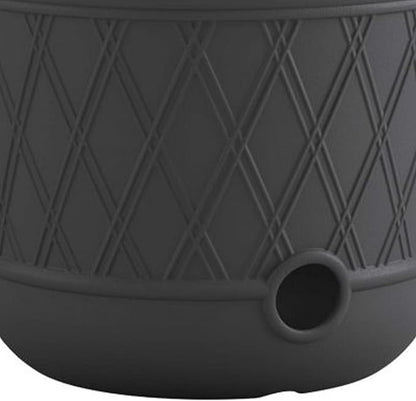 Suncast 8 Pack 14" x 12" Round Resin Decorative Weatherproof Outdoor Hideaway Standard Garden Hose Storage Pot with Drainage Holes, Gray