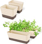 SUREAM Indoor Herb Planter Boxes, 4 Pack Window Box with Tray, Modern Plastic Plant Flower Succulent Cactus Pots for Windowsill, Garden Balcony, Home Office Outdoor Decor(6x3.8, 12x3.8, 16x3.8Inch)