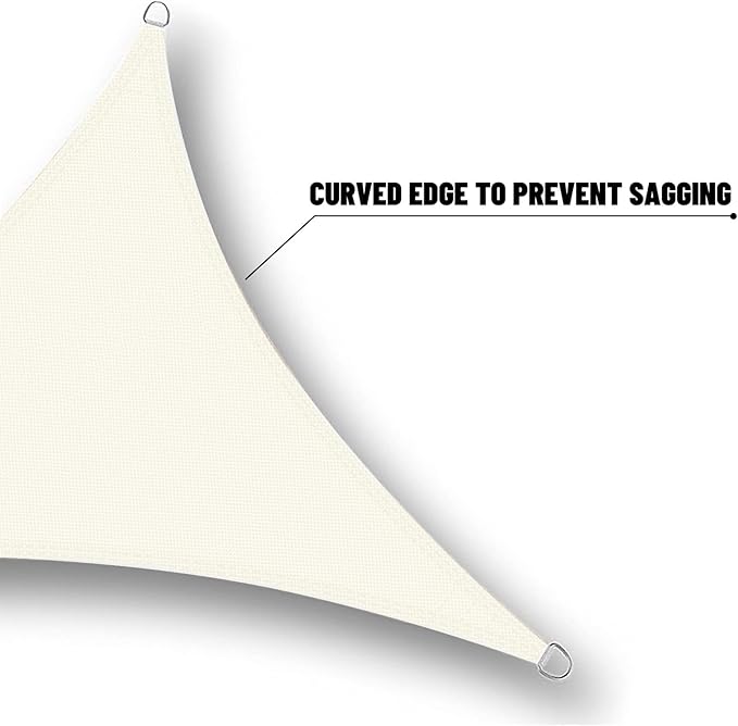 SUNNY GUARD Waterproof Sun Shade Sail 16'x16'x16' Cream Triangle UV Block Sunshade for Backyard Yard Deck Patio Garden Outdoor Activities and Facility(Customized)