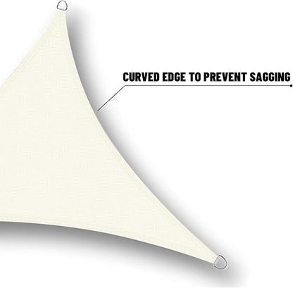 SUNNY GUARD Waterproof Sun Shade Sail 12'x15'x19.2' Cream Right Triangle UV Block Sunshade for Backyard Yard Deck Patio Garden Outdoor Activities and Facility(Customized)