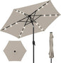 Best Choice Products 7.5ft Outdoor Solar Market Table Patio Umbrella for Deck, Pool w/Tilt, Crank, LED Lights - Beige