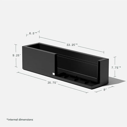 Veradek Block Series Window Box Planter - Rectangular Flower Pot for Indoor or Outdoor Window Sill/Balcony | All-Weather Use with Drainage Holes | Modern Décor for Succulents, Herbs, Small Plants