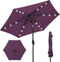 Best Choice Products 7.5ft Outdoor Solar Market Table Patio Umbrella for Deck, Pool w/Tilt, Crank, LED Lights - Amethyst Purple