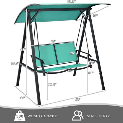 Tangkula 2-Person Patio Swing, Weather Resistant Porch Swing - Image 7