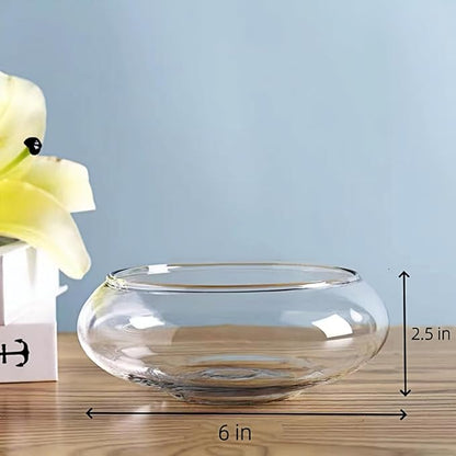Glass Lotus Bowl Planter, Lotus Flower Bowl, Lotus Bowls for Planting in Water Indoors,Suitable for Succulent Plants and Aquatic Plant Bonsai Arrangements (S)