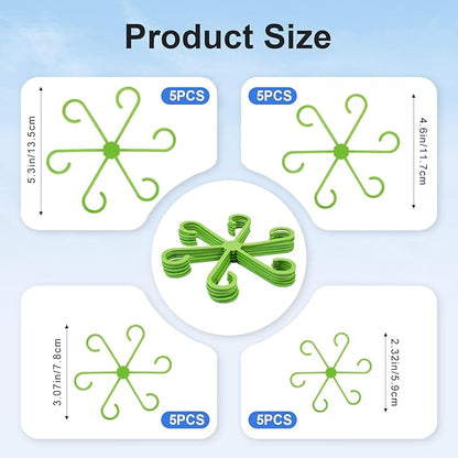 20pcs Plant Stem Support, Unique Design Stem Supports for Indoor Plants, Monstera Plant Support for Thriving Growth, Four Different Size Combinations Indoor Plants Accessories (Green)