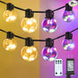 Outdoor String Lights, 25ft 20 LED Bulbs Hanging Patio Lights Dimmable with Timer & Remote, Globe Bulb Shatterproof & Waterproof for Outdoor Indoor Backyard Balcony Decor - Warm White & Multi