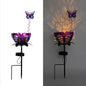 Solar Lights Outdoor Garden Decor,LED Lotus Flower Lamp, Metal Tulip & Butterfly Decoration Solar Lawn Lamp for Courtyard, Garden Gifts for Women (Purple)