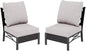 MFSTUDIO Patio Furniture Set, 2 Seat Outdoor Sectional Sofa Conversation Set, Woven Rattan Patio Couch for Backyard, Garden, Deck