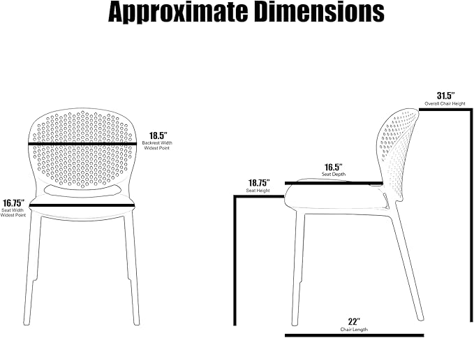 Green Plastic Patio Dining Chair Set of 2, Stackable & Weatherproof
