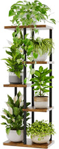 Bamworld Corner Plant Stand Indoor, 5 Tier Metal Plant Shelf for Multiple Plants, Tiered Flower Pot Stands for Patio Garden Balcony Living Room Bedroom, Brown