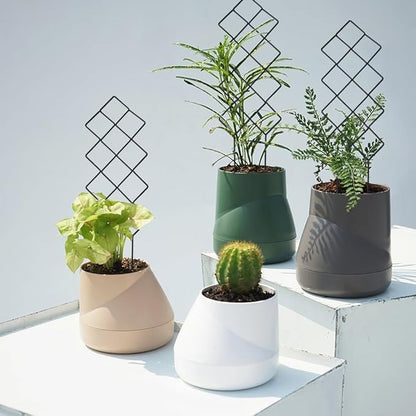 Metal Trellis for Climbing Plants Indoor, 16.36 inch Small Trellis for Potted Plants Geometric Shape Lattice for Ivy Vines Hoya Houseplants Flower 2 Pack