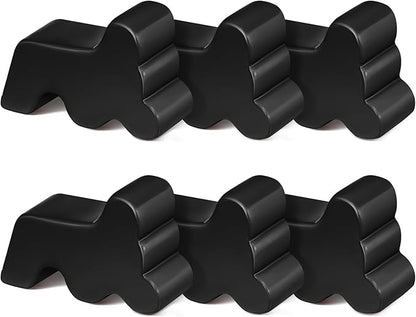 Kigeli 6 Pcs Resin Garden Pot Feet for Outdoor Planters 3 Inch Long 1.5 Inch Tall Flower Handmade Elevator Plant Feet Frost Proof Lifter for 14-20 in Pot(Black)