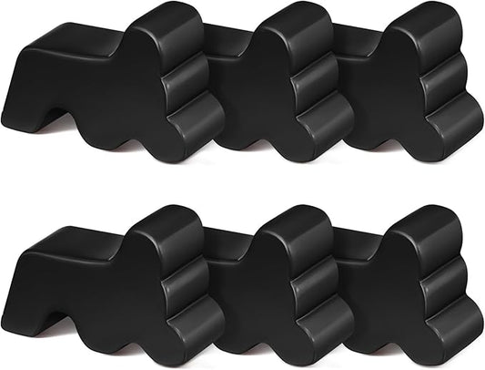 Kigeli 6 Pcs Resin Garden Pot Feet for Outdoor Planters 3 Inch Long 1.5 Inch Tall Flower Handmade Elevator Plant Feet Frost Proof Lifter for 14-20 in Pot(Black)