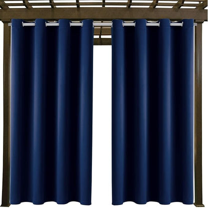 Outdoor Indoor Curtains W52 x L72 for Patio - Weather-resistant Window Panels Privacy Protect Grommet Top Thermal Insulated Home Curtain for Porch Pergola Lawn Garden Hot Tub Area (2 Panels)