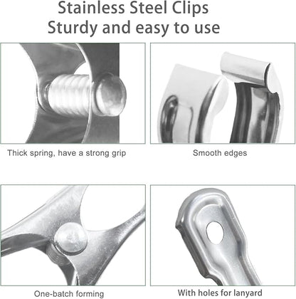 80 Pcs 2inches Gardening Clips for Netting, Metal Clamps Made of Stainless Steel, Have a Strong Grip of Greenhouse Clips Keep the Plant Cover on Garden Hoops