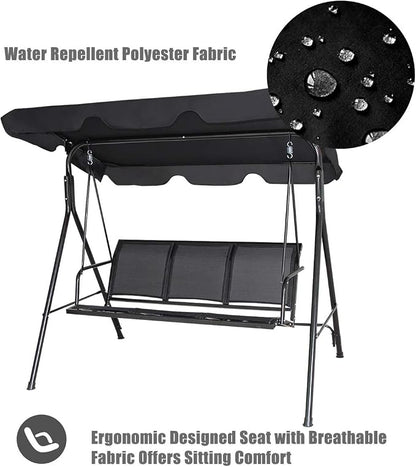 TANGKULA 3 Person Patio Swing, Steel Frame - Image 8
