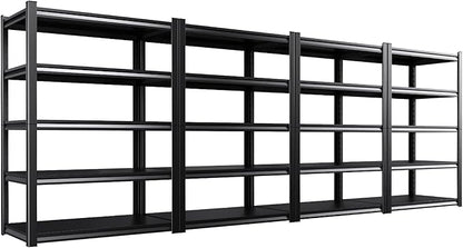 Set of 4 All Metal Garage Shelving-2050 lbs 5 Tier Storage Shelves,Adjustable Heavy Duty Metal Shelving Unit and Storage Large Rack,Utility Steel Shelf for Warehouse Industrial Pantry 71"x46"x20"