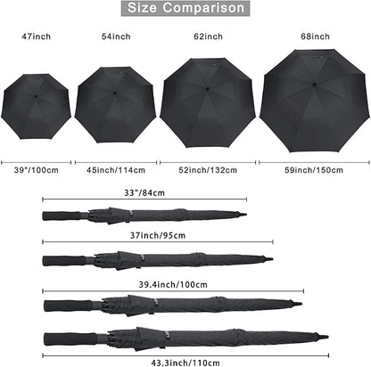 G4Free 47/54/62/68/72 Inch Automatic Open Golf Umbrella Oversize Extra Large Double Canopy Vented Windproof Waterproof Stick Umbrellas