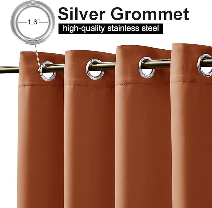 NICETOWN Outdoor Curtains for Patio Waterproof, Rustproof Silver Grommet Luxury Thermal Insulated Blackout Thermal Insulated Weighted Outdoor Drapes for Porch, W52 x L108, Mecca Red, 1 PC