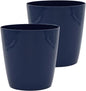The HC Companies Aria Round Self-Watering Pot - Lightweight Plastic Planter for Herbs & More - Durable Plant Pots for Indoor Plants & Outdoor Plants (12" Sapphire Blue, Pack of 2)