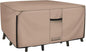 ULTCOVER Square Patio Heavy Duty Table Cover - 600D Tough Canvas Waterproof Outdoor Dining Table and Chairs General Purpose Furniture Cover Size 74 inch