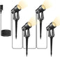 Svater 4 Pack Landscape Lighting Low Voltage,Outdoor Spotlights with Transformer, Plug in LED Spot Lights for Yard, Backyard,House 12V 3000K Warm White, IP65 Waterproof