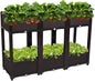 VINGLI Square Raised Garden Bed, Self-Watering Plastic Planter for Indoor Outdoor Vegetables, Fruits, Potato, Flowers, All Weather (6 Pcs)