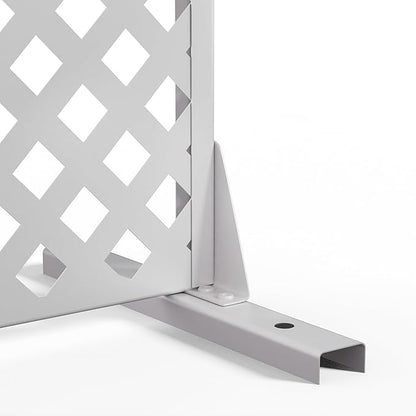 Casaphoria 72" H x 35" W Arched Metal Privacy Screen - Elegant Freestanding Outdoor Screen for Deck, Patio & Balcony - Versatile Decorative Privacy Panels for Home & Garden Use (White-Laurence)