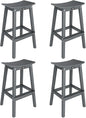 VINGLI 29 Inch Outdoor Bar Stools Set of 4, HDPE Weather Resistant Barstools Heavy Duty Patio Bar Height Chairs for Deck Balcony Kitchen Counter Yard and Poolside (Gray, 29 Inch 4 PC)