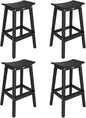 VINGLI 29 Inch Outdoor Bar Stools Set of 4, HDPE Weather Resistant Barstools Heavy Duty Patio Bar Height Chairs for Deck Balcony Kitchen Counter Yard and Poolside(Black, 29 Inch 4 PC)