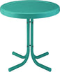 Crosley Furniture Griffith Weather Resistant Retro Metal Outdoor Side Table for Patio, Deck, Porch, Turquoise