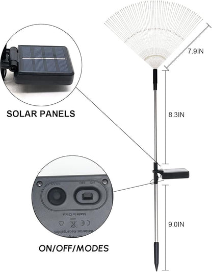 Solar Garden Firework Lights Outdoor Waterproof 4 Pack Solar Powered Art Stake Twinkle Outside Solar Lighting Upgrad 180 LED Sparklers Lights for Yard Party Decorations (Colorful)