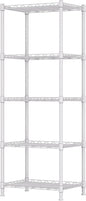 REGILLER 5-Wire Shelving Metal Storage Rack Adjustable Shelves,Standing Storage Shelf Units for Laundry Bathroom Kitchen Pantry Closet(White,11.8" D x 16.6" W x 53.5" H)