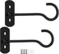6in Hanging Plant Hooks 2Pack Ceiling Hooks for Plants, Indoor & Outdoor Decoration, Black