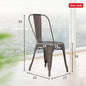 Patio Dining Chairs, Set of 4, Bronze Stackable with Removable Backrest