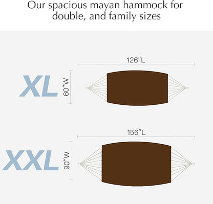 PNAEUT Family Mayan Rope Hammocks for Outside (Desert, XX-Large)