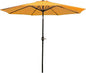 Sunnydaze Outdoor Patio Umbrella - Polyester Table Market Umbrella with Push-Button Tilt and Crank - 8 Sturdy Ribs - Gold - 9ft
