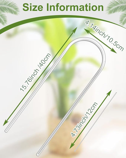 3 Pack Larger Acrylic U-Shaped Hoya Trellis, 16 Inch Indoor Climbing Plant Trellis for Plants Support with 15 Ties, Small Garden Trellis Houseplant Accessory for Potted Ivy Outdoor