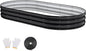 Raised Garden Bed, 8x4x1ft Galvanized Outdoor Planter Beds with Safety Edging and Gloves, Oval Metal Planter Box for Gardening Vegetables Flowers Herb-Black