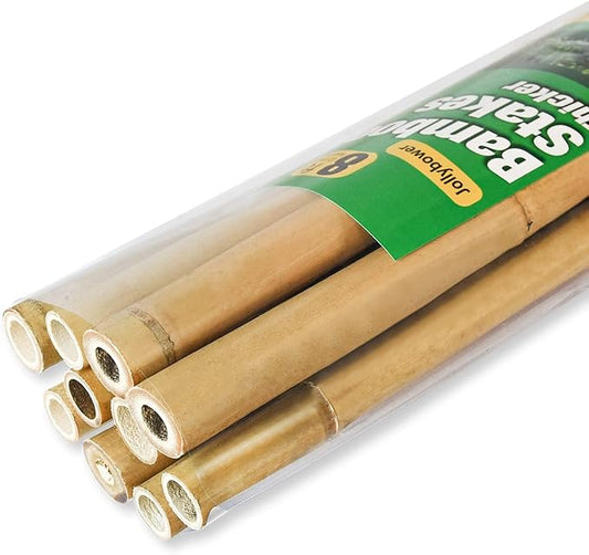 10pcs 1" D Thicker Heavy Duty Bamboo Stakes, 8FT Plant Stakes, Natural Garden Stakes for Tomato, Bean, Flowers,Trees Potted and Climbing Plant Support