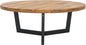SAFAVIEH Outdoor Collection Leo Natural/Black Solid Wood Round Coffee Table