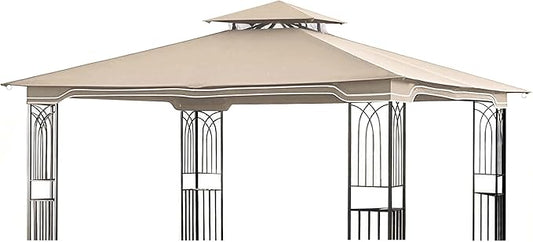 SCOCANOPY Replacement Gazebo Canopy for 10 x 12 Regency II Patio Gazebo Model L-GZ798PST,A101004104,A101004105,(Light Beige)