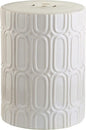 Decorative Garden Stool, 16-Inch Cream Glazed Ceramic Accent Seat