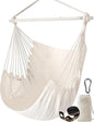 Chihee Hammock Chair Swing Chairs Strong Metal Collapsible Spreader Bar Portable Hanging Chair Max 500 lbs Comfy Seat Patio Lawn Cotton Blended for Superior Comfort Durability Indoor Outdoor
